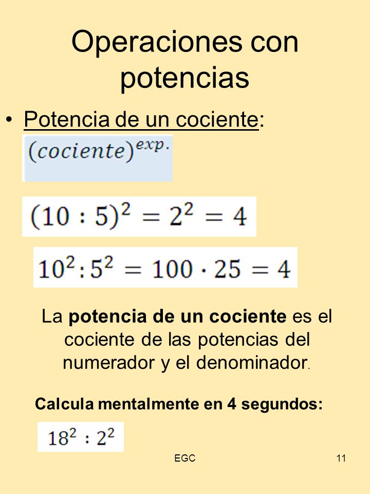 Operaciones con potencias