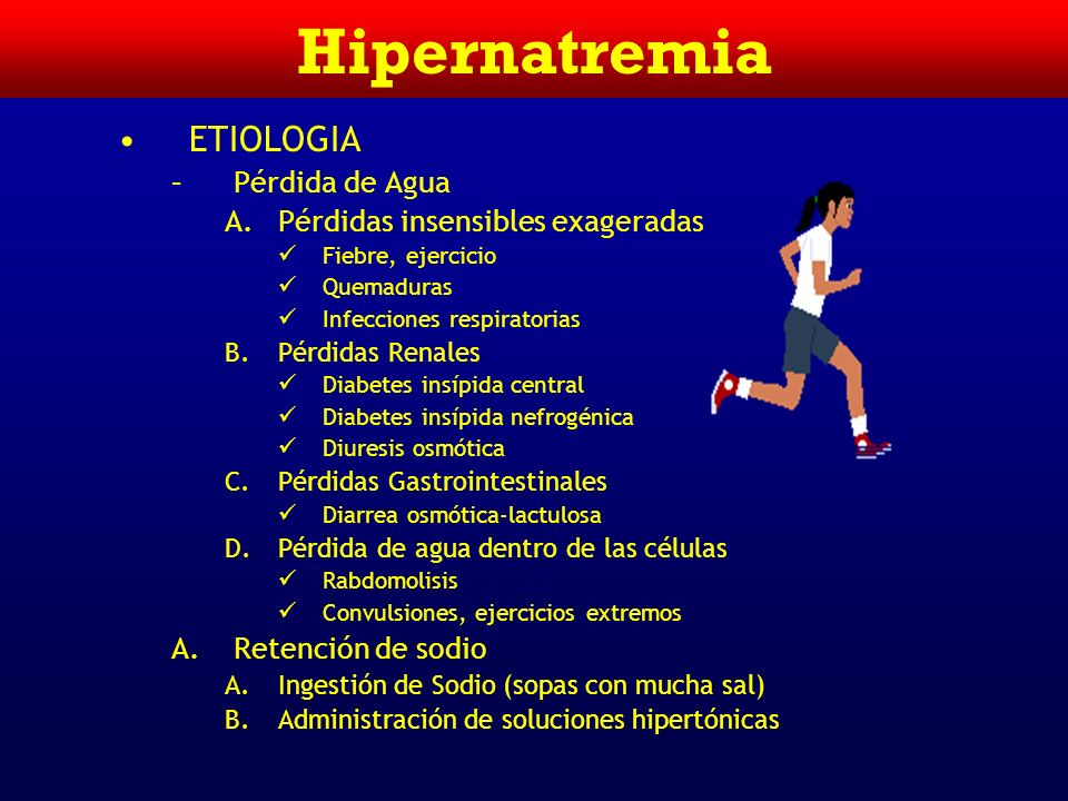 Hipernatremia ETIOLOGIA Pérdida de Agua