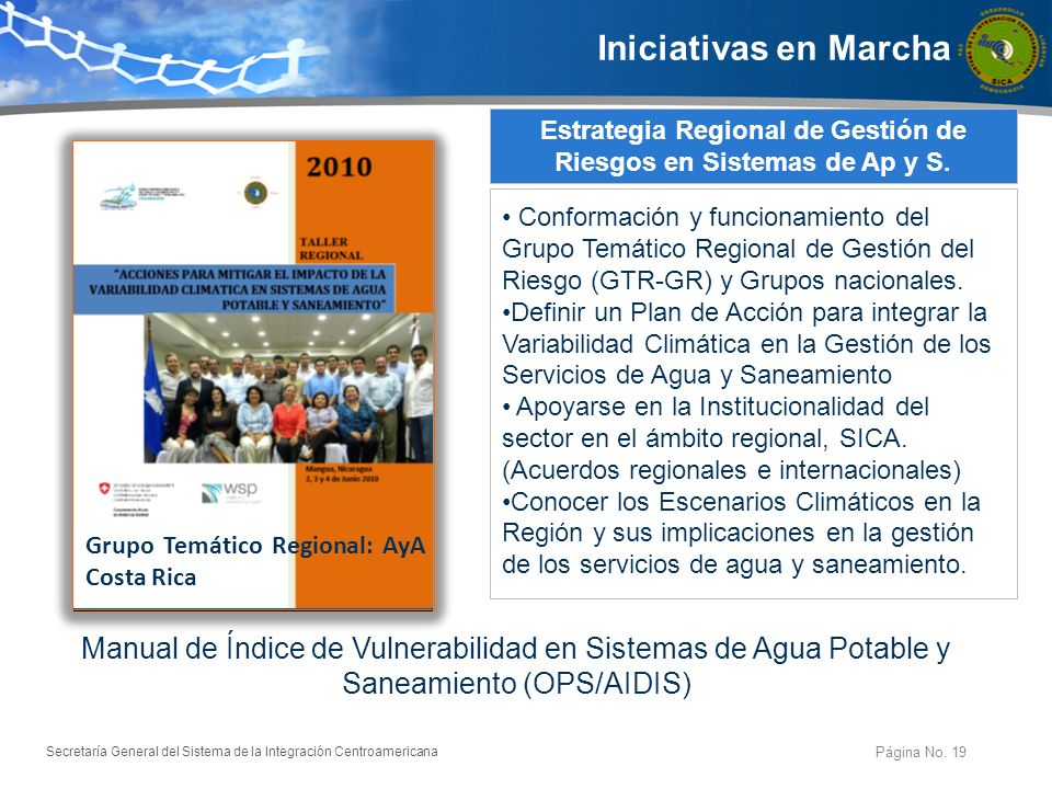 Estrategia Regional de Gestión de Riesgos en Sistemas de Ap y S.