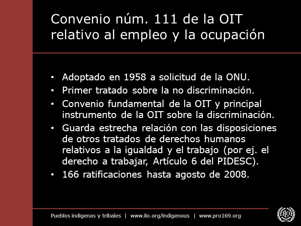 Convenio núm. 111 de la OIT relativo al empleo y la ocupación