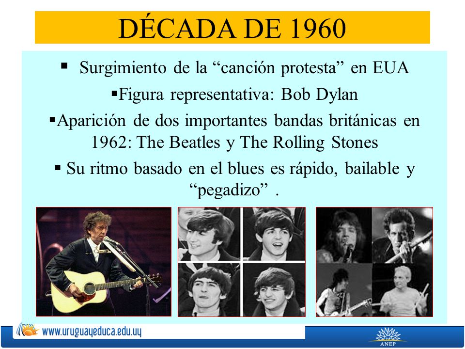 DÉCADA DE 1960 Surgimiento de la canción protesta en EUA