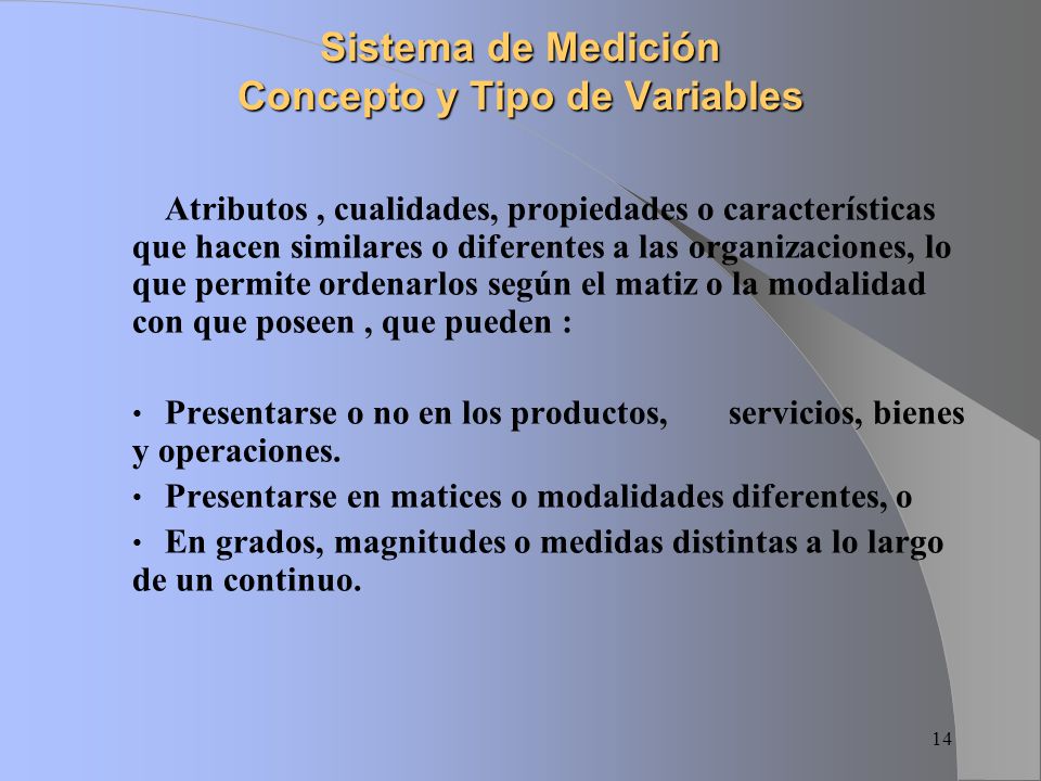 Sistema de Medición Concepto y Tipo de Variables