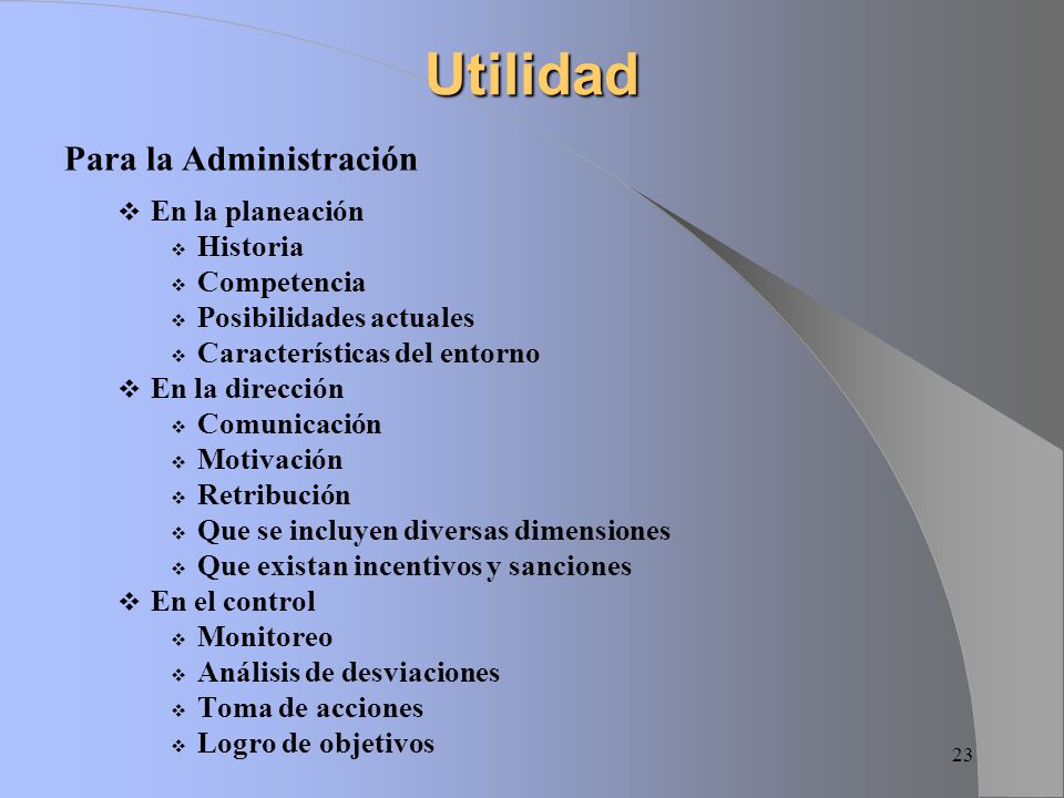 Utilidad Para la Administración En la planeación Historia Competencia