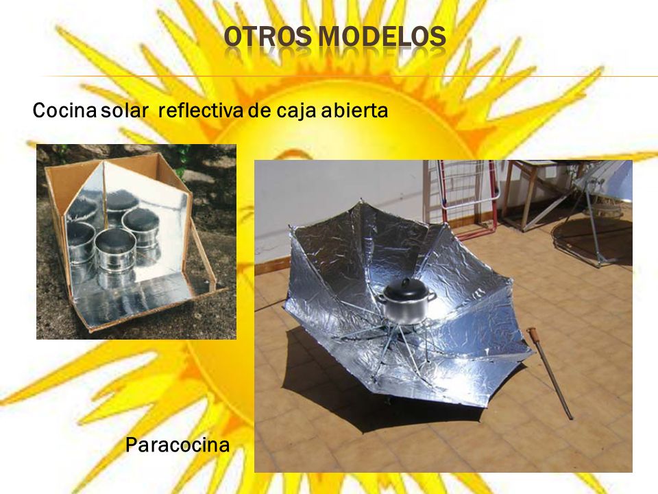 OTROS MODELOS Cocina solar reflectiva de caja abierta Paracocina