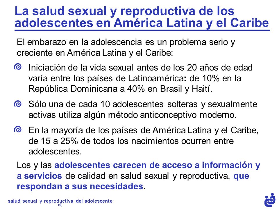 La salud sexual y reproductiva de los adolescentes en América Latina y el Caribe
