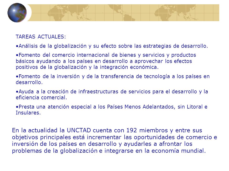TAREAS ACTUALES: Análisis de la globalización y su efecto sobre las estrategias de desarrollo.