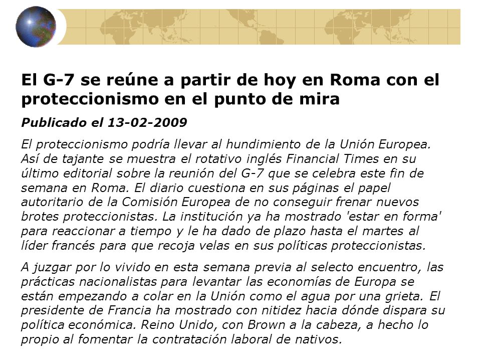 El G-7 se reúne a partir de hoy en Roma con el proteccionismo en el punto de mira