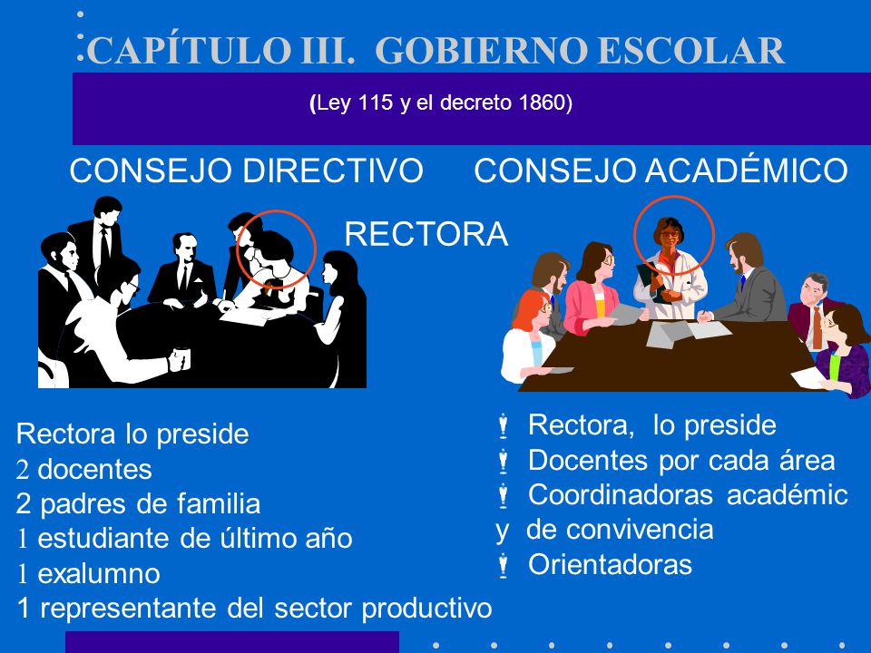 CAPÍTULO III. GOBIERNO ESCOLAR (Ley 115 y el decreto 1860)