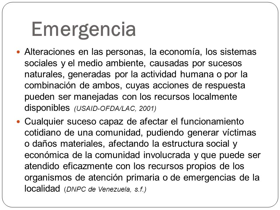 Emergencia