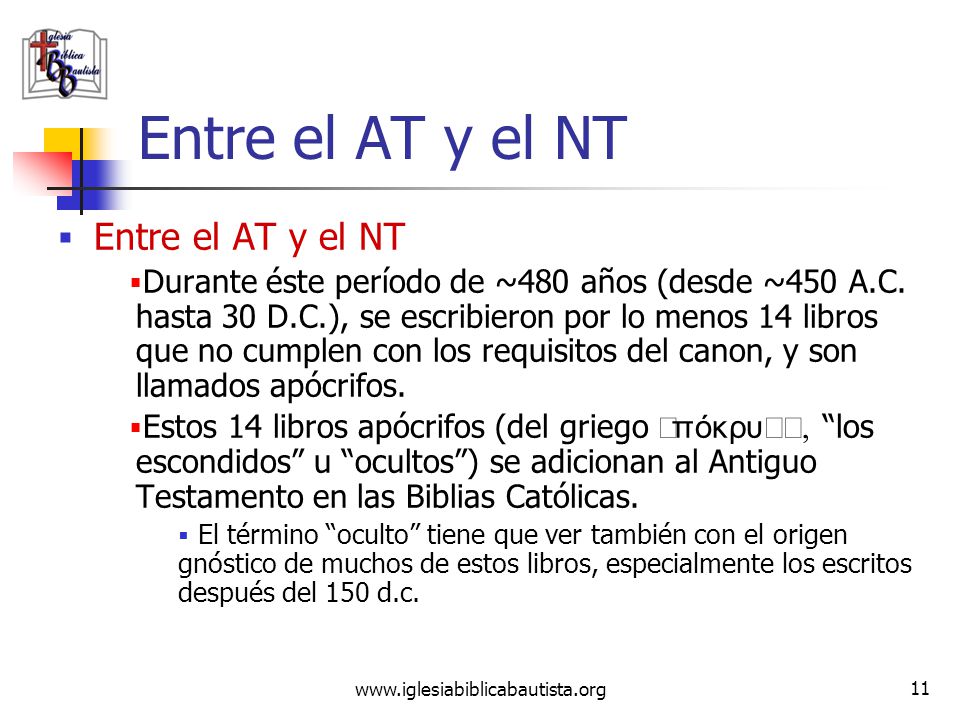 Entre el AT y el NT Entre el AT y el NT