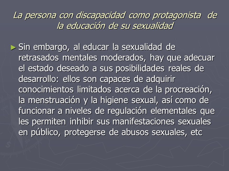 La persona con discapacidad como protagonista de la educación de su sexualidad