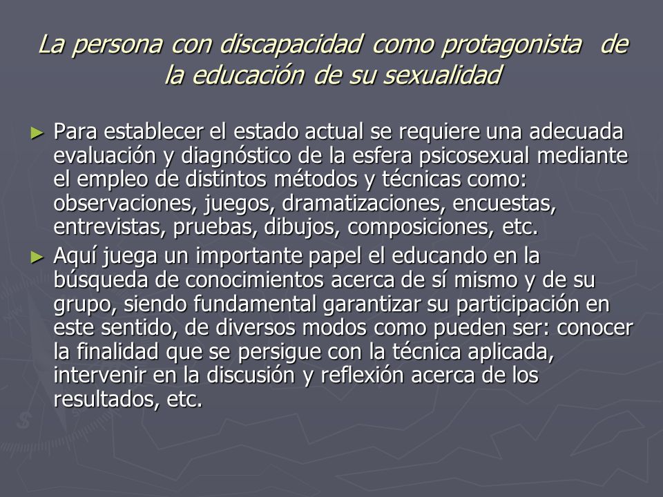 La persona con discapacidad como protagonista de la educación de su sexualidad