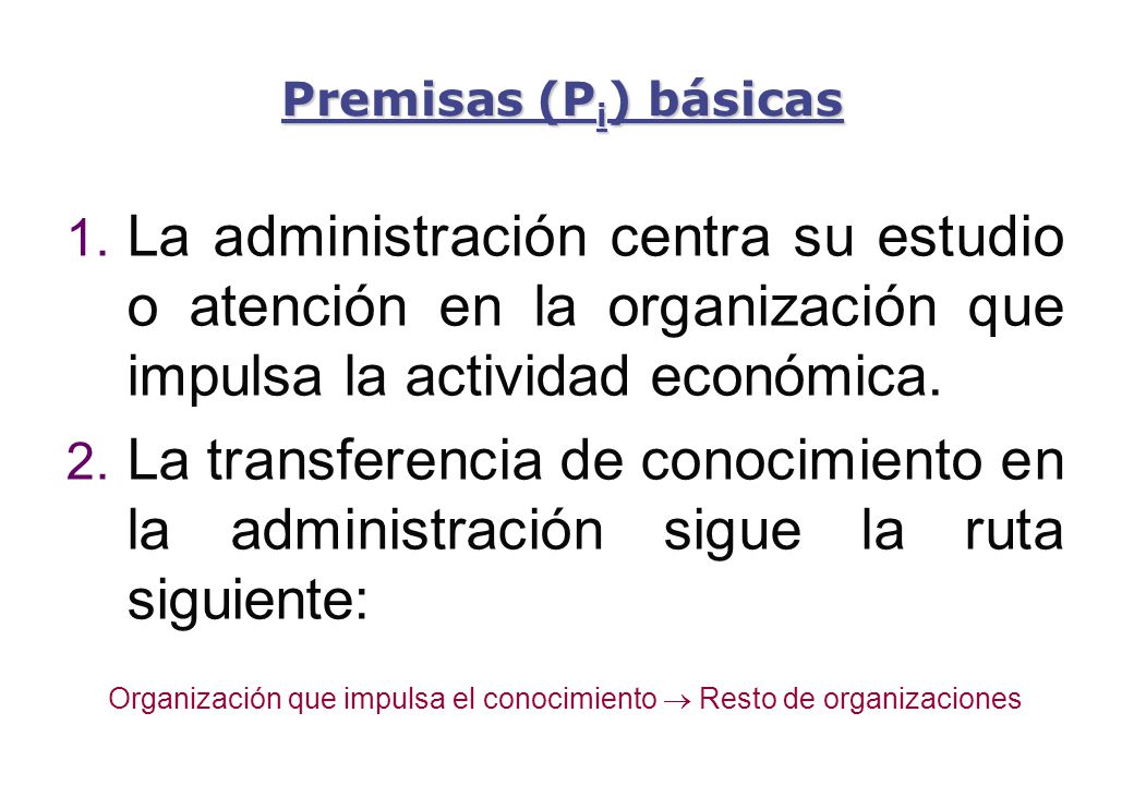 Organización que impulsa el conocimiento  Resto de organizaciones