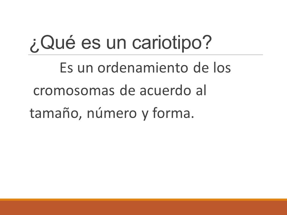 ¿Qué es un cariotipo cromosomas de acuerdo al tamaño, número y forma.