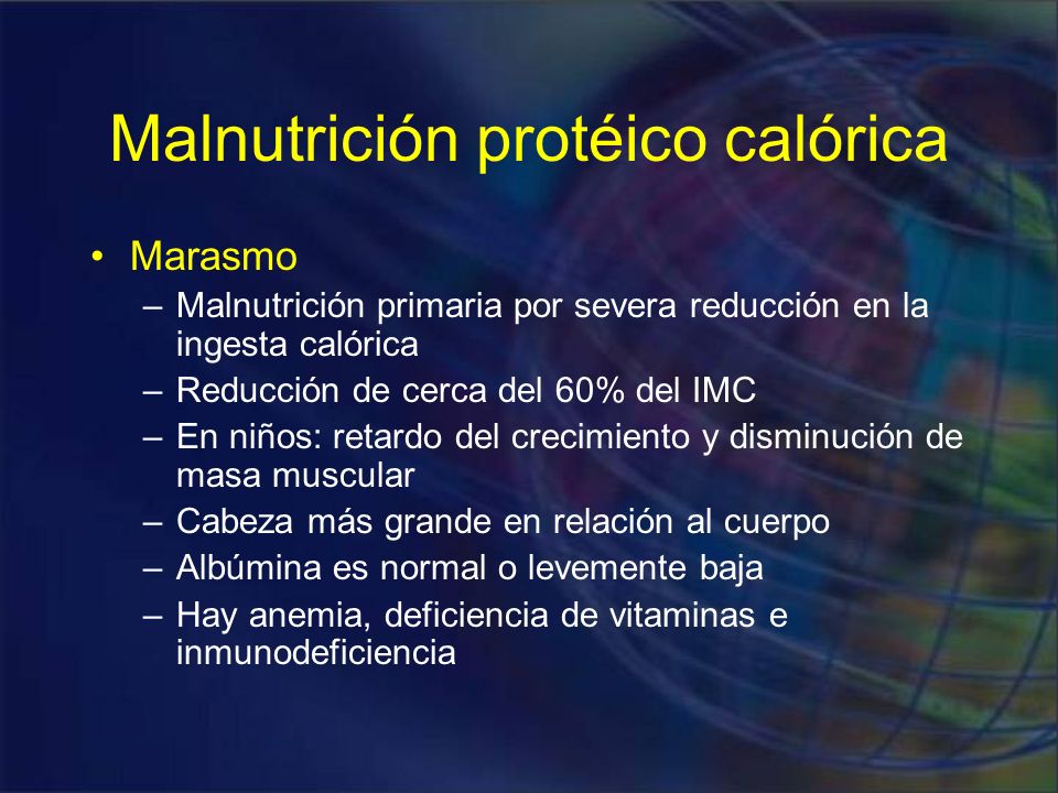 Malnutrición protéico calórica