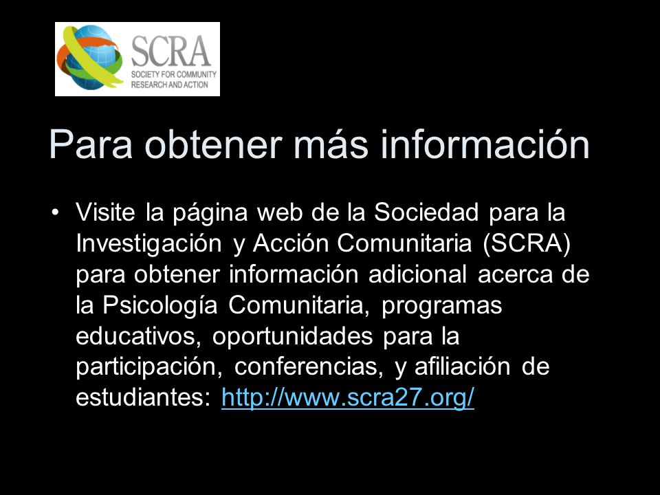 Para obtener más información