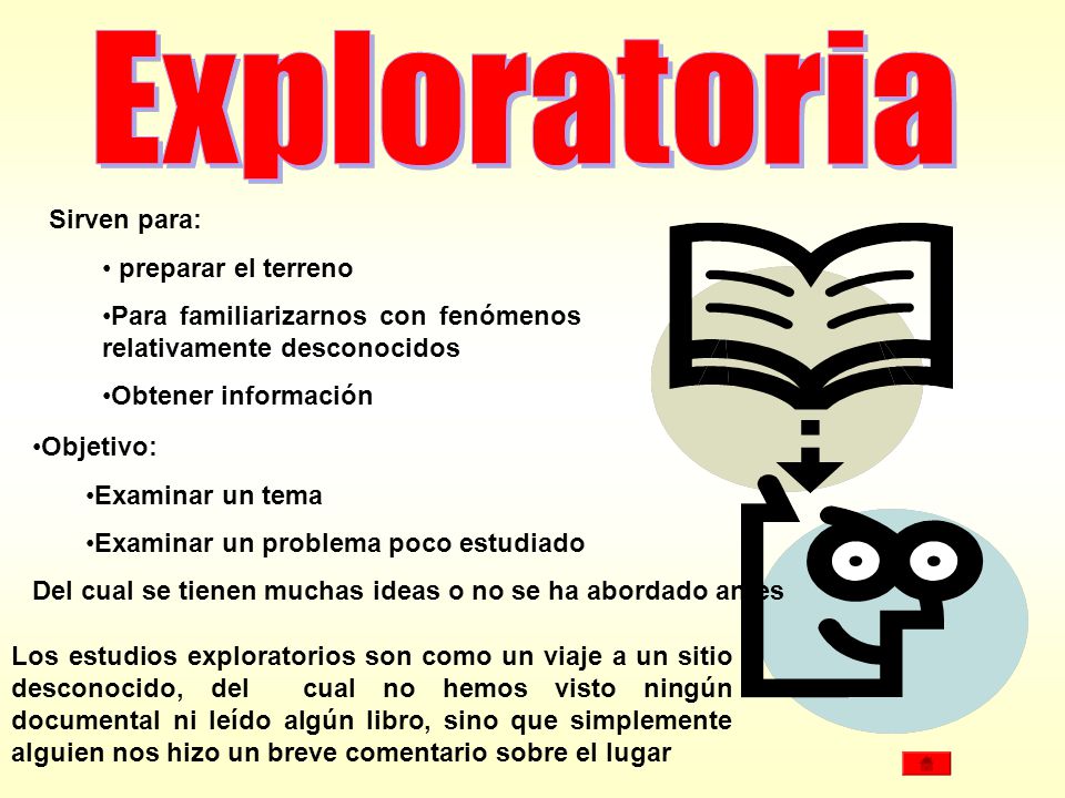 Sirven para: preparar el terreno. Para familiarizarnos con fenómenos relativamente desconocidos. Obtener información.