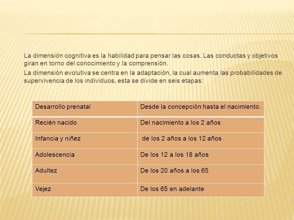 La dimensión cognitiva es la habilidad para pensar las cosas