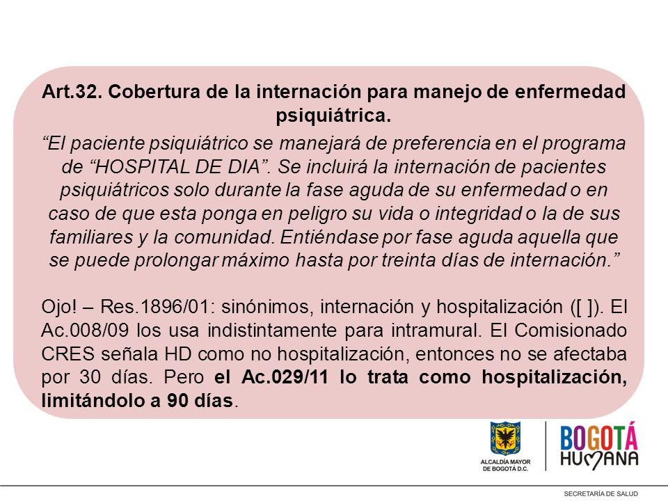 Art.32. Cobertura de la internación para manejo de enfermedad psiquiátrica.