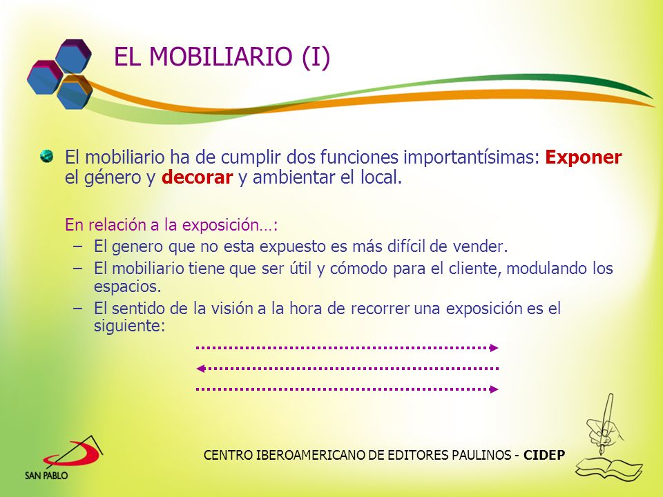 EL MOBILIARIO (I) El mobiliario ha de cumplir dos funciones importantísimas: Exponer el género y decorar y ambientar el local.