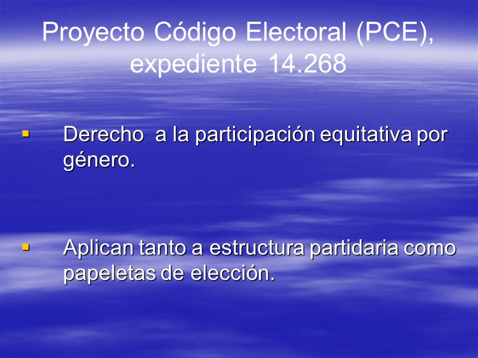 Proyecto Código Electoral (PCE), expediente