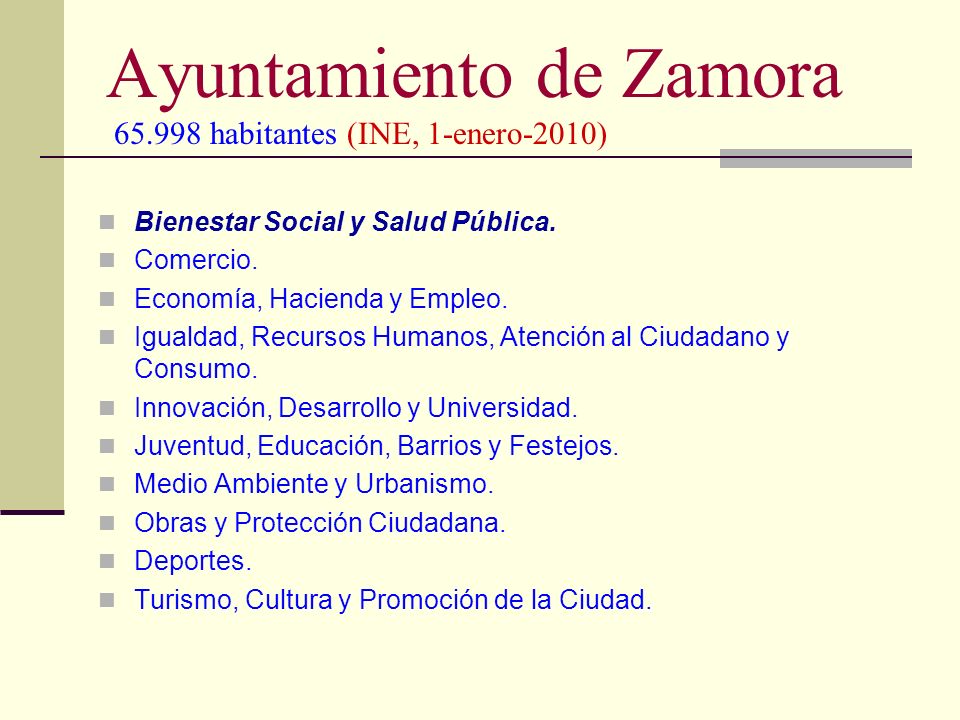 Ayuntamiento de Zamora habitantes (INE, 1-enero-2010)
