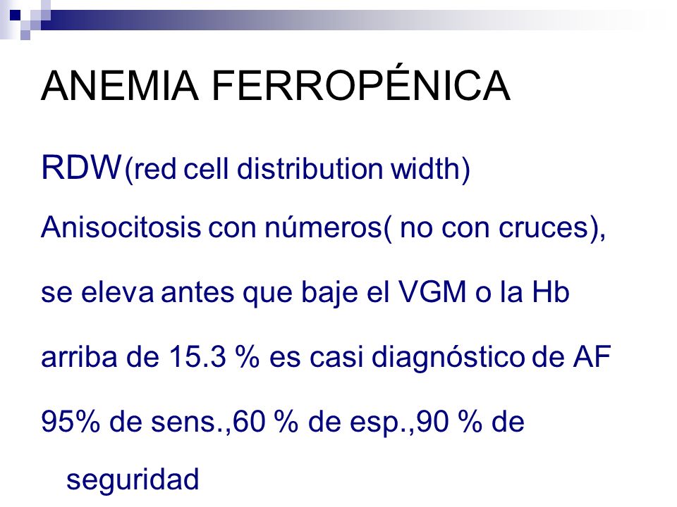 ANEMIA FERROPÉNICA RDW(red cell distribution width)