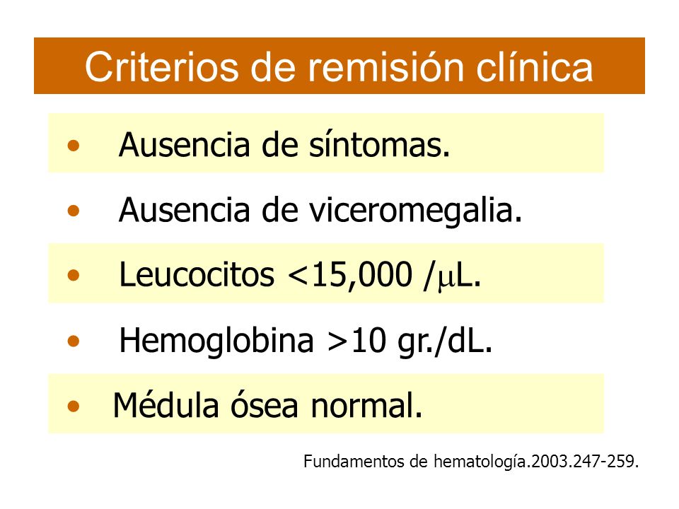 Criterios de remisión clínica