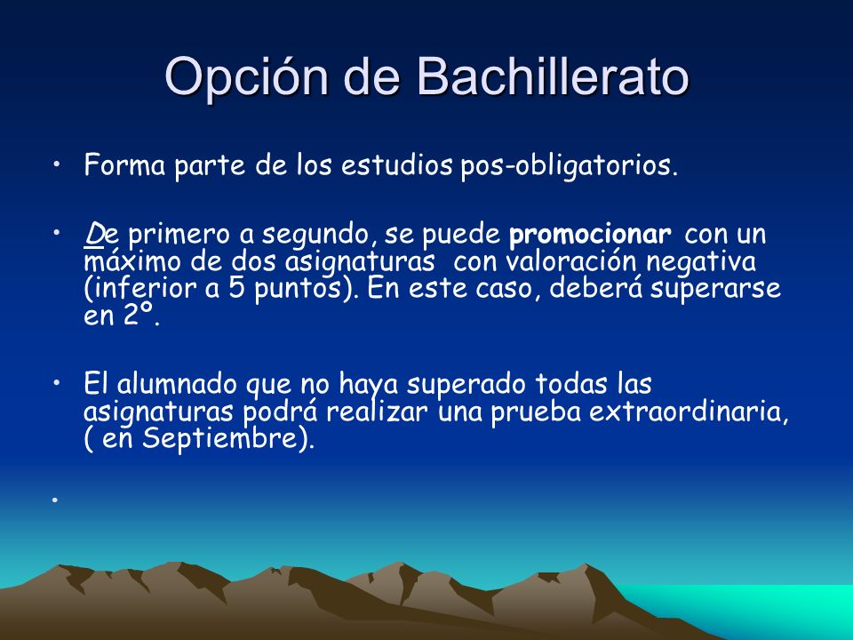 Opción de Bachillerato