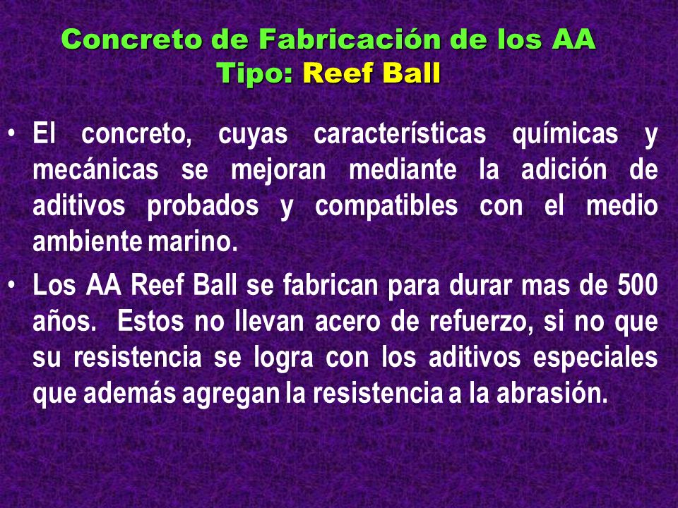 Concreto de Fabricación de los AA Tipo: Reef Ball