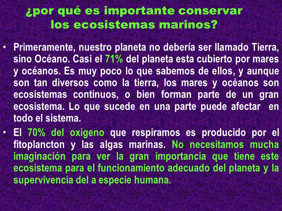 ¿por qué es importante conservar los ecosistemas marinos