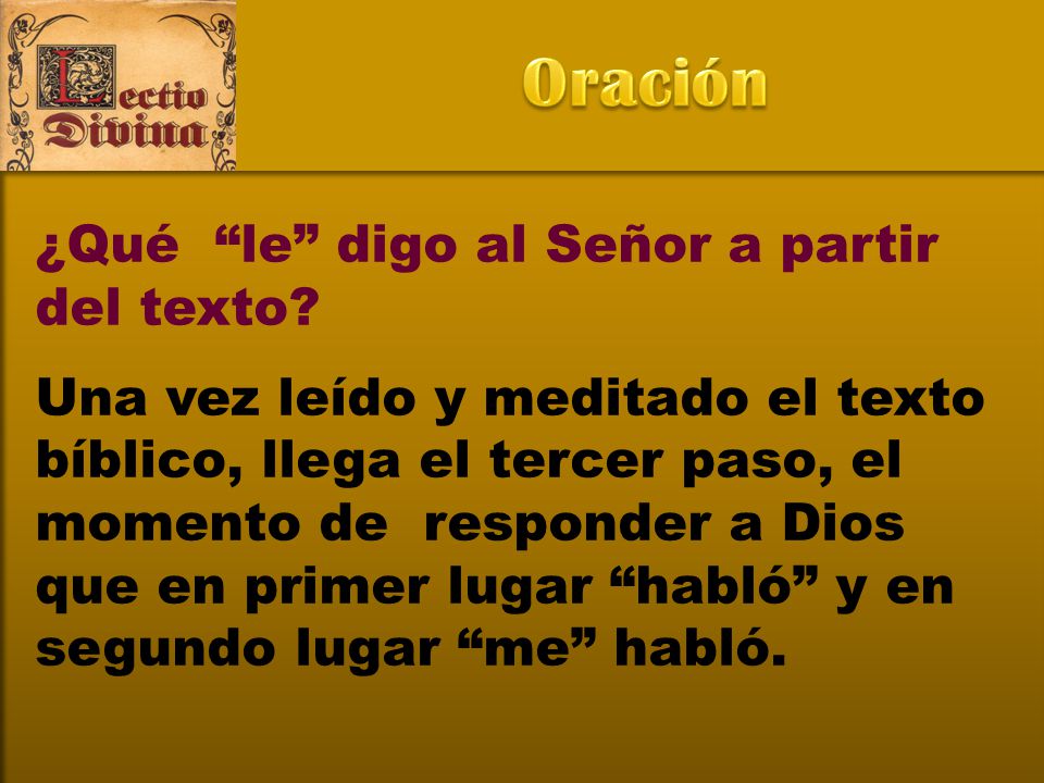 Oración ¿Qué le digo al Señor a partir del texto