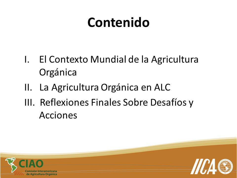 Contenido El Contexto Mundial de la Agricultura Orgánica
