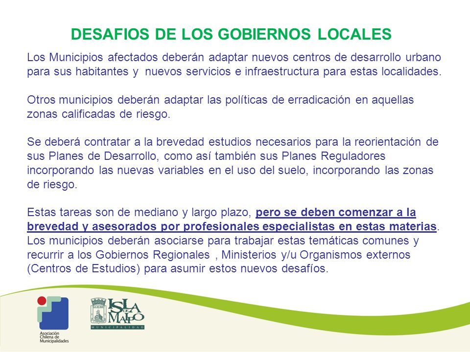DESAFIOS DE LOS GOBIERNOS LOCALES