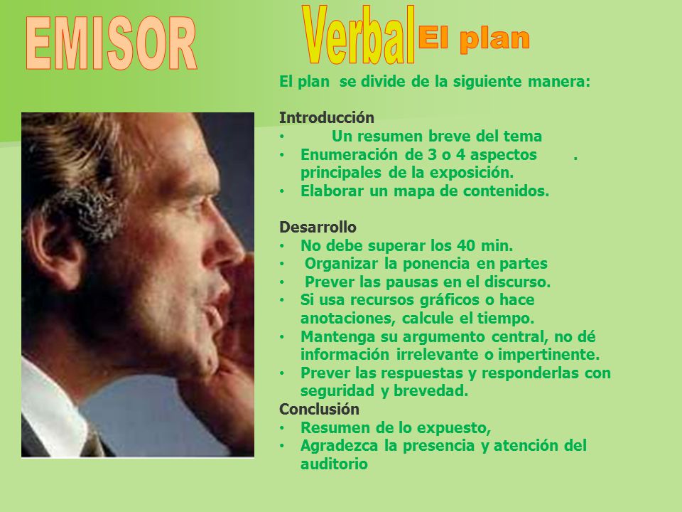 El plan EMISOR El plan se divide de la siguiente manera: Introducción