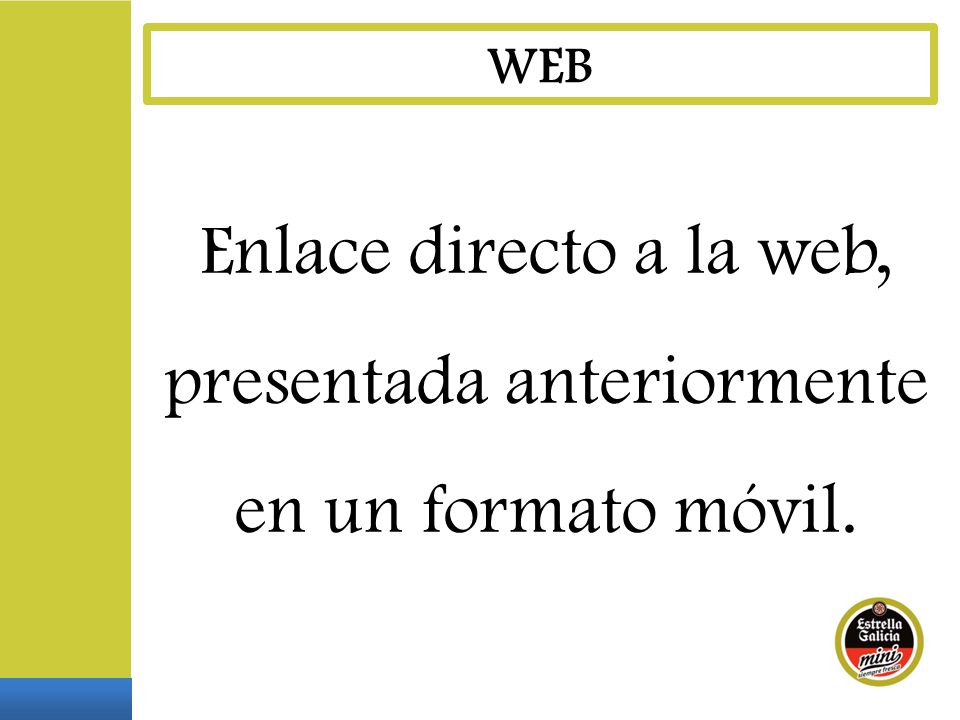 Enlace directo a la web, presentada anteriormente en un formato móvil.