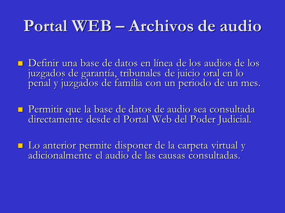 Portal WEB – Archivos de audio