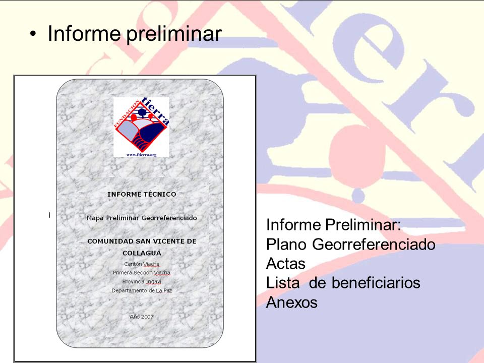 Informe preliminar Informe Preliminar: Plano Georreferenciado Actas