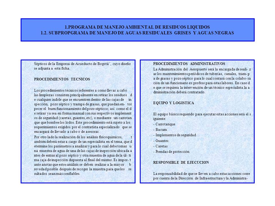 1. PROGRAMA DE MANEJO AMBIENTAL DE RESIDUOS LIQUIDOS 1. 2