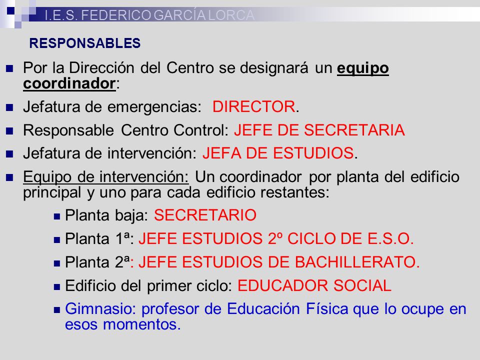 Por la Dirección del Centro se designará un equipo coordinador: