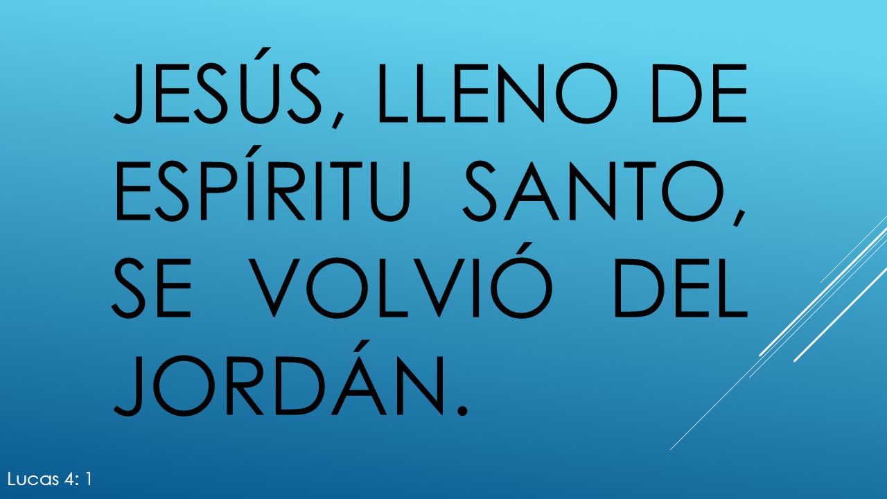 Jesús, lleno de Espíritu Santo, se volvió del Jordán.