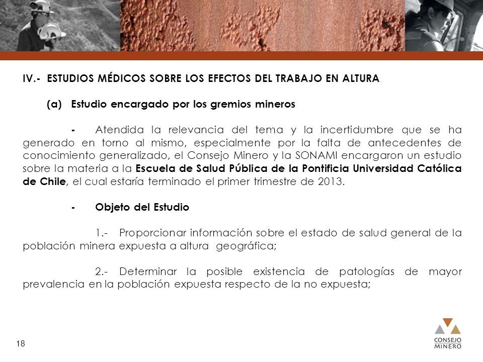 IV.- ESTUDIOS MÉDICOS SOBRE LOS EFECTOS DEL TRABAJO EN ALTURA