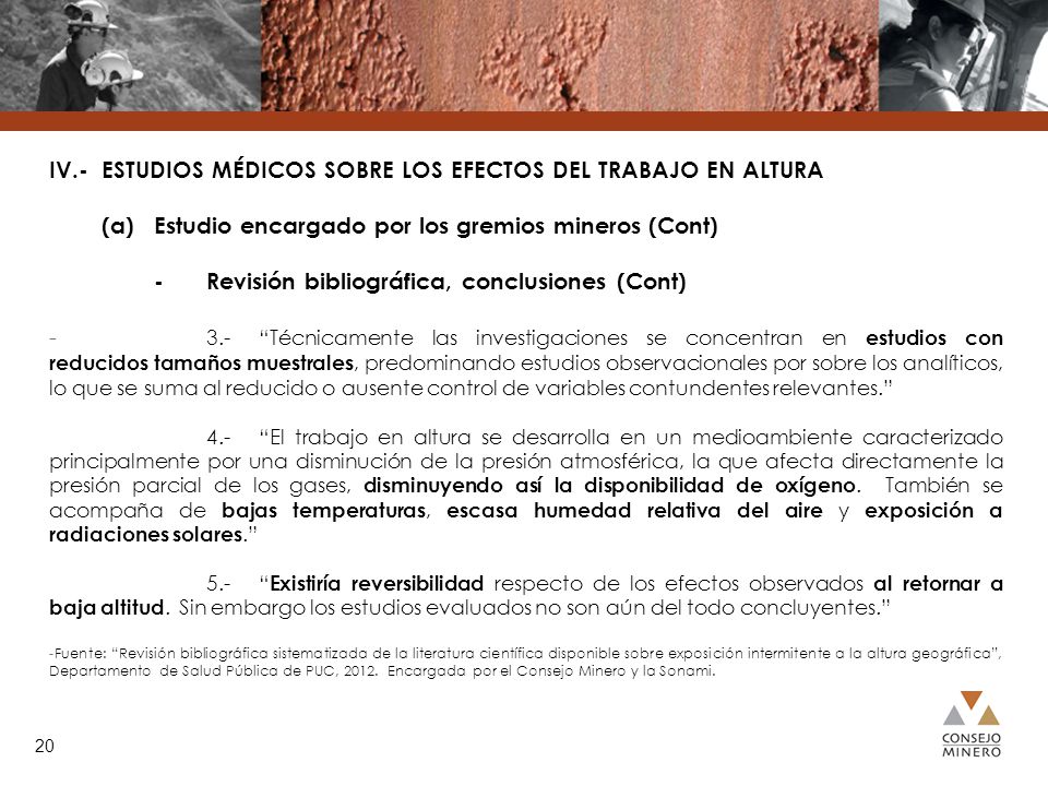 IV.- ESTUDIOS MÉDICOS SOBRE LOS EFECTOS DEL TRABAJO EN ALTURA