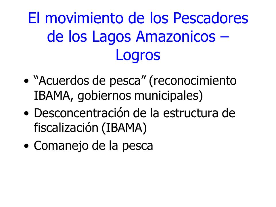 El movimiento de los Pescadores de los Lagos Amazonicos – Logros