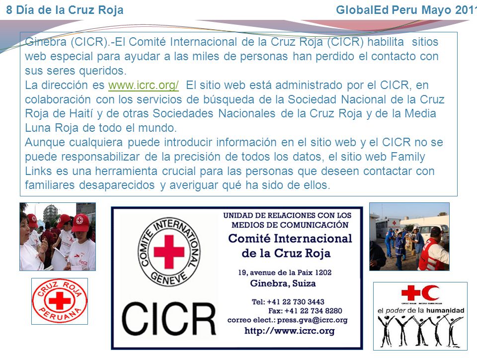 8 Día de la Cruz Roja GlobalEd Peru Mayo 2011