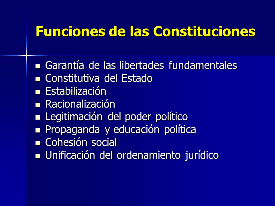 Funciones de las Constituciones
