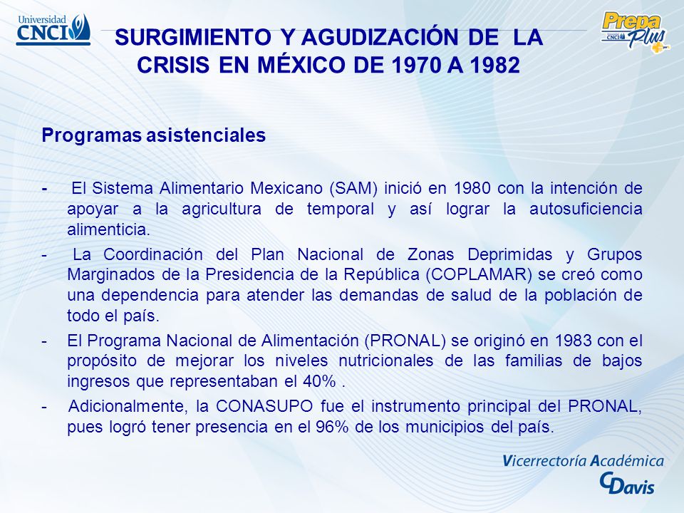 SURGIMIENTO Y AGUDIZACIÓN DE LA CRISIS EN MÉXICO DE 1970 A 1982