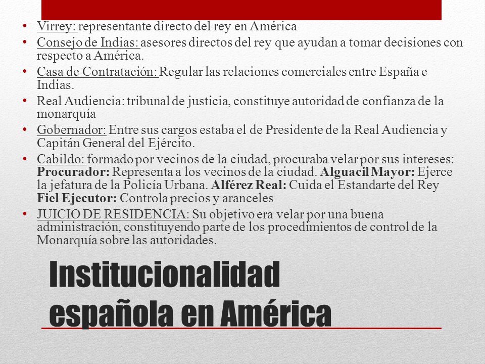 Institucionalidad española en América