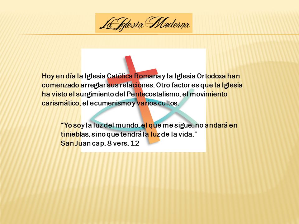 Hoy en día la Iglesia Católica Romana y la Iglesia Ortodoxa han comenzado arreglar sus relaciones. Otro factor es que la Iglesia ha visto el surgimiento del Pentecostalismo, el movimiento carismático, el ecumenismo y varios cultos.