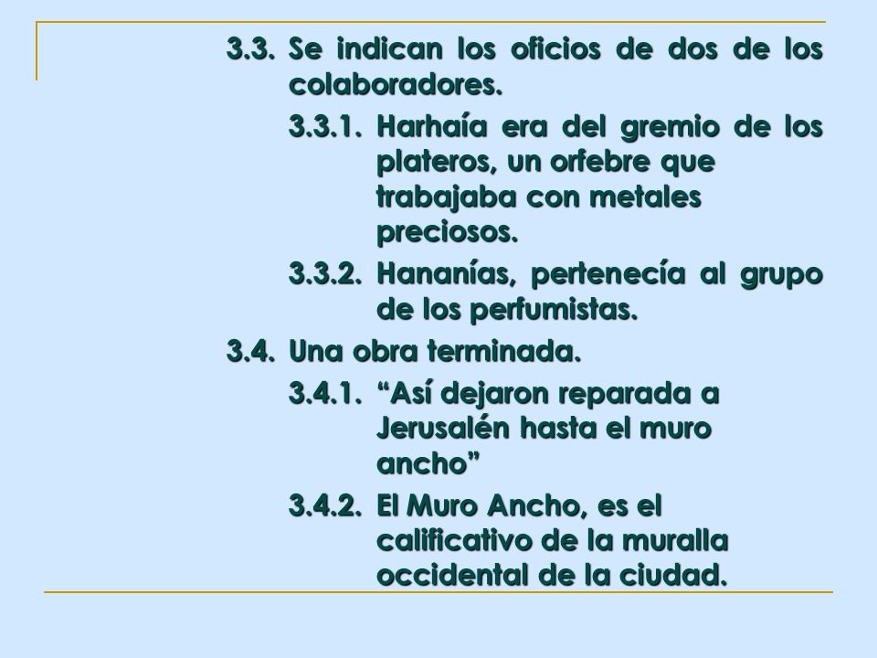 3.3. Se indican los oficios de dos de los colaboradores.